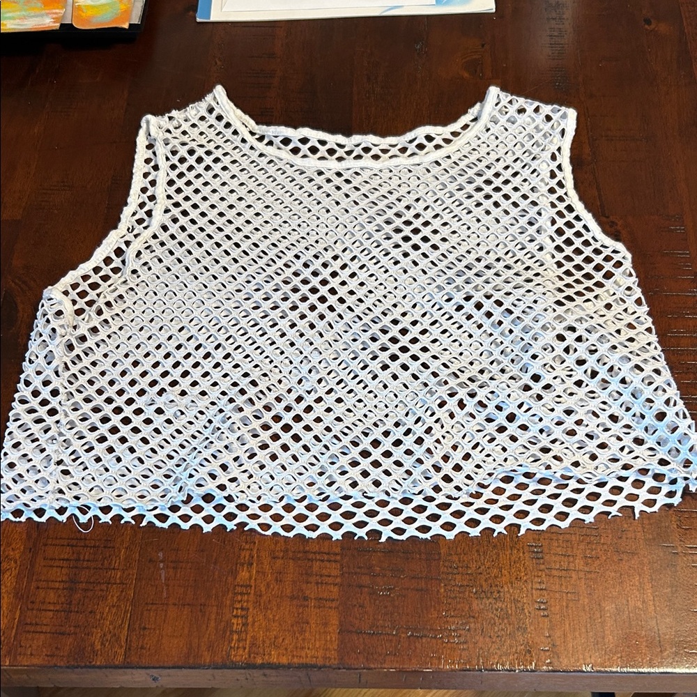White Mesh Crop Top Women’s Size Small